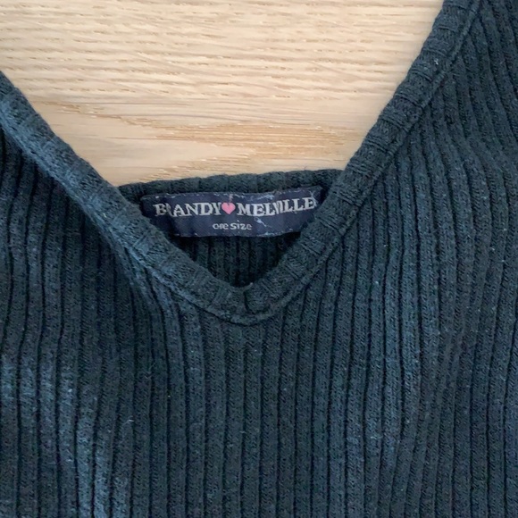 Brandy Melville Black Ribbed Tank - Picture 3 of 4